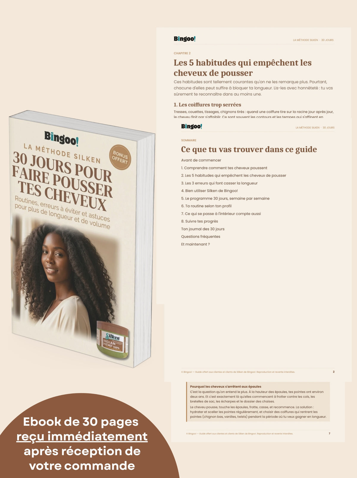 Huile de Croissance Des Cheveux  (Satisfait ou Remboursé)